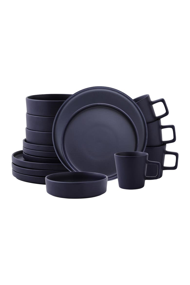 Cleo Stoneware 16-Piece Dinnerware Set, Main, color, Dark Blue