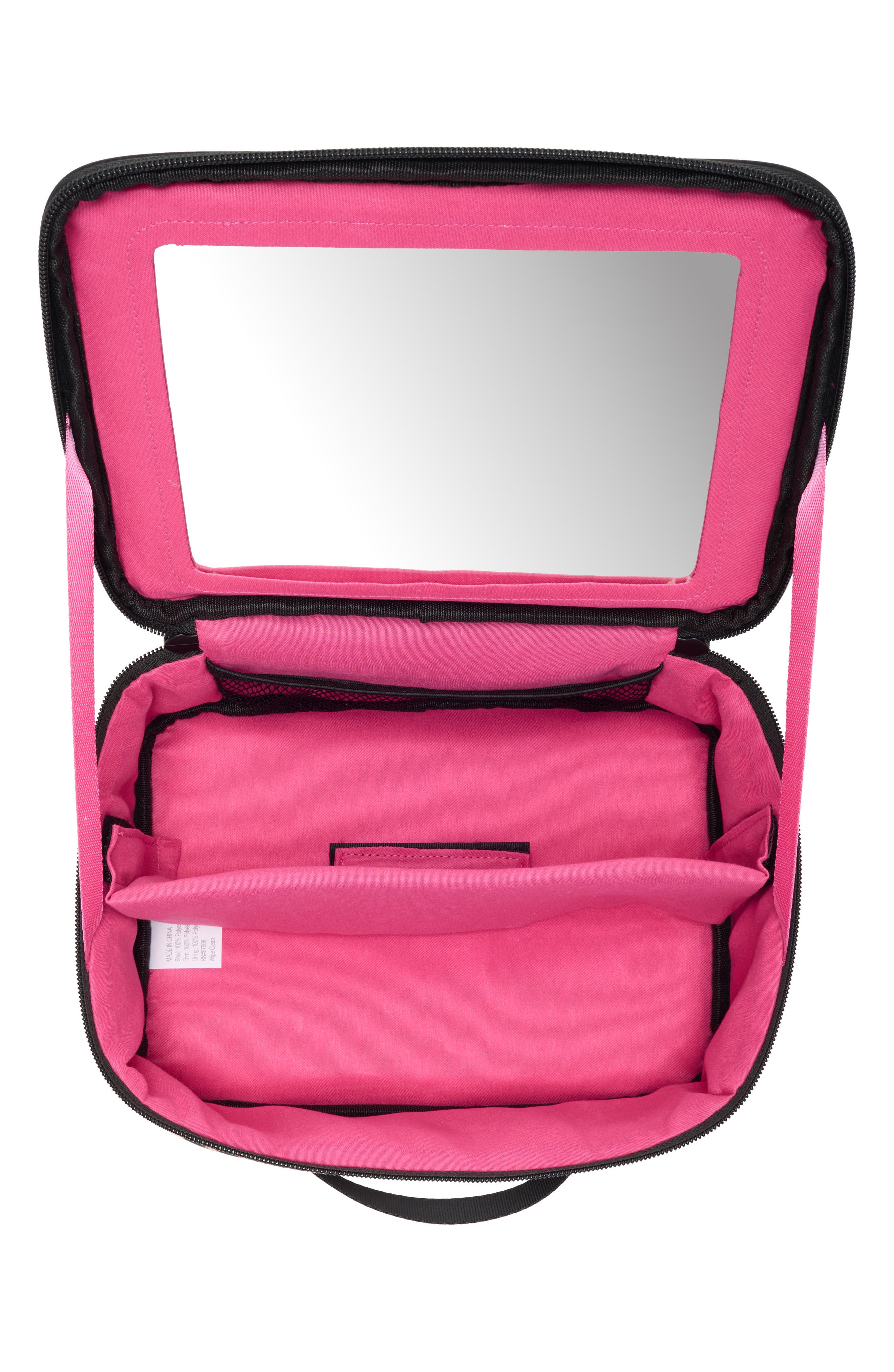 Puffy Quilted Train Case, Alternate, color, LEOPARD