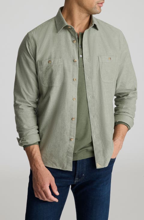 Hemsworth Flannel Twill Button-Up Shirt