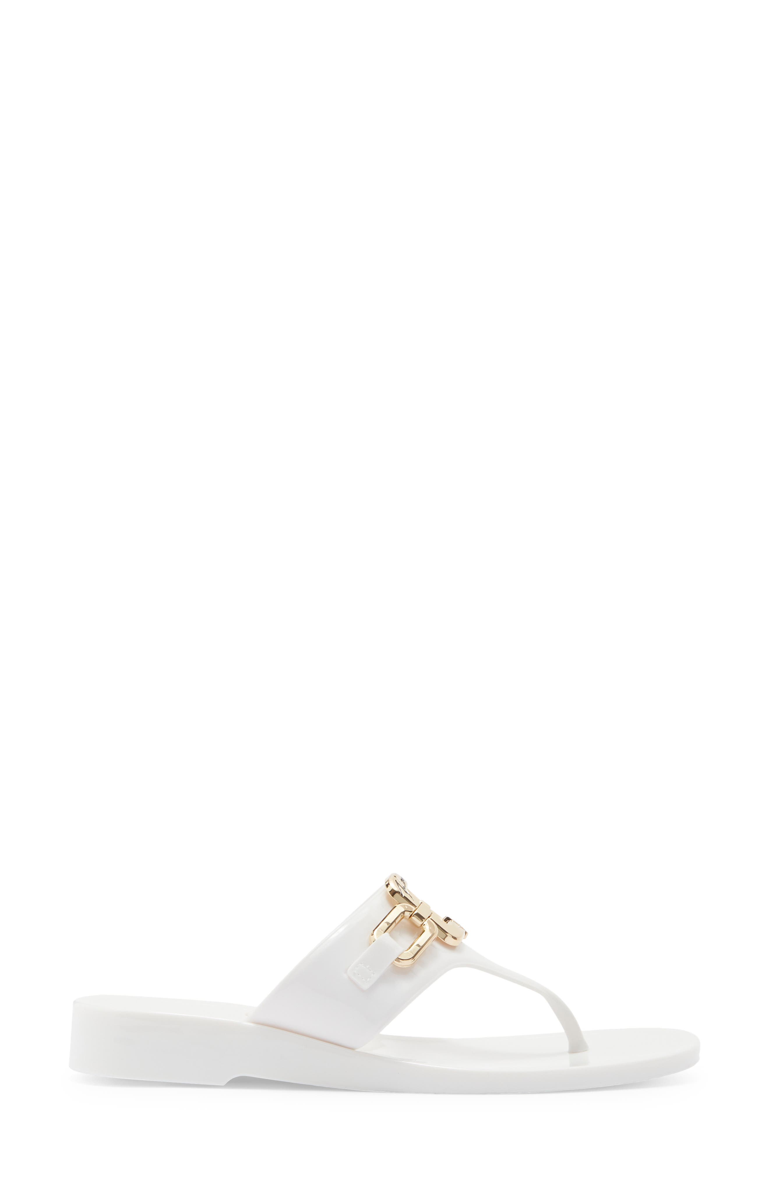 KARL LAGERFELD PARIS Vardice Flat Sandal, Alternate, color, Bright White