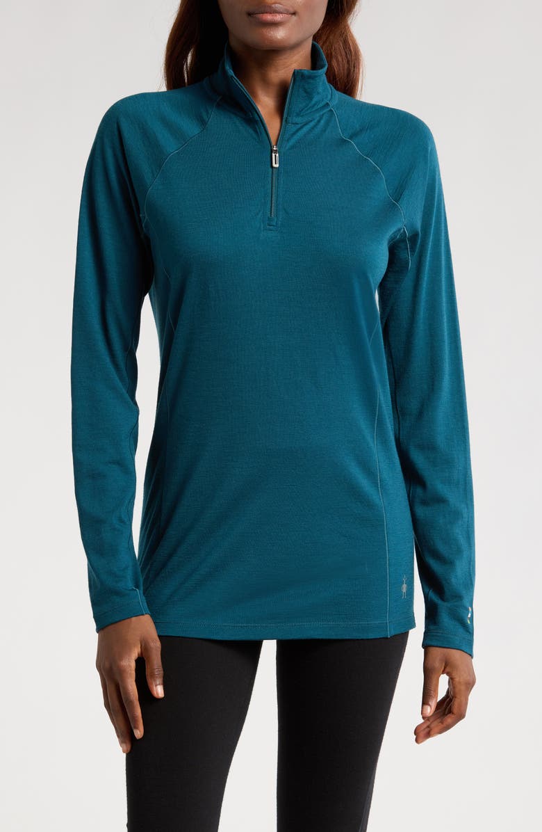 Smartwool Merino Wool Blend Quarter-Zip, Main, color, Twilight Blue
