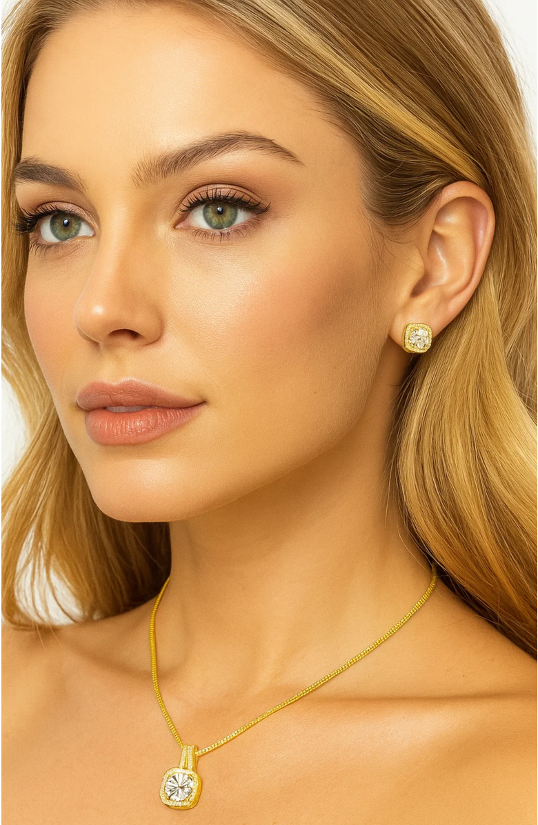 Hollywood Sensation Serena Halo Stud Earrings, Alternate, color, Silver