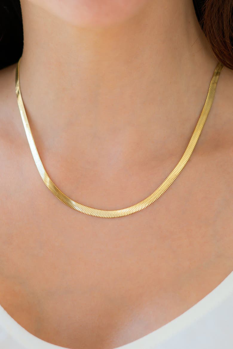 Herringbone Gold Chain Necklace, Alternate, color, Rose Gold-Tone