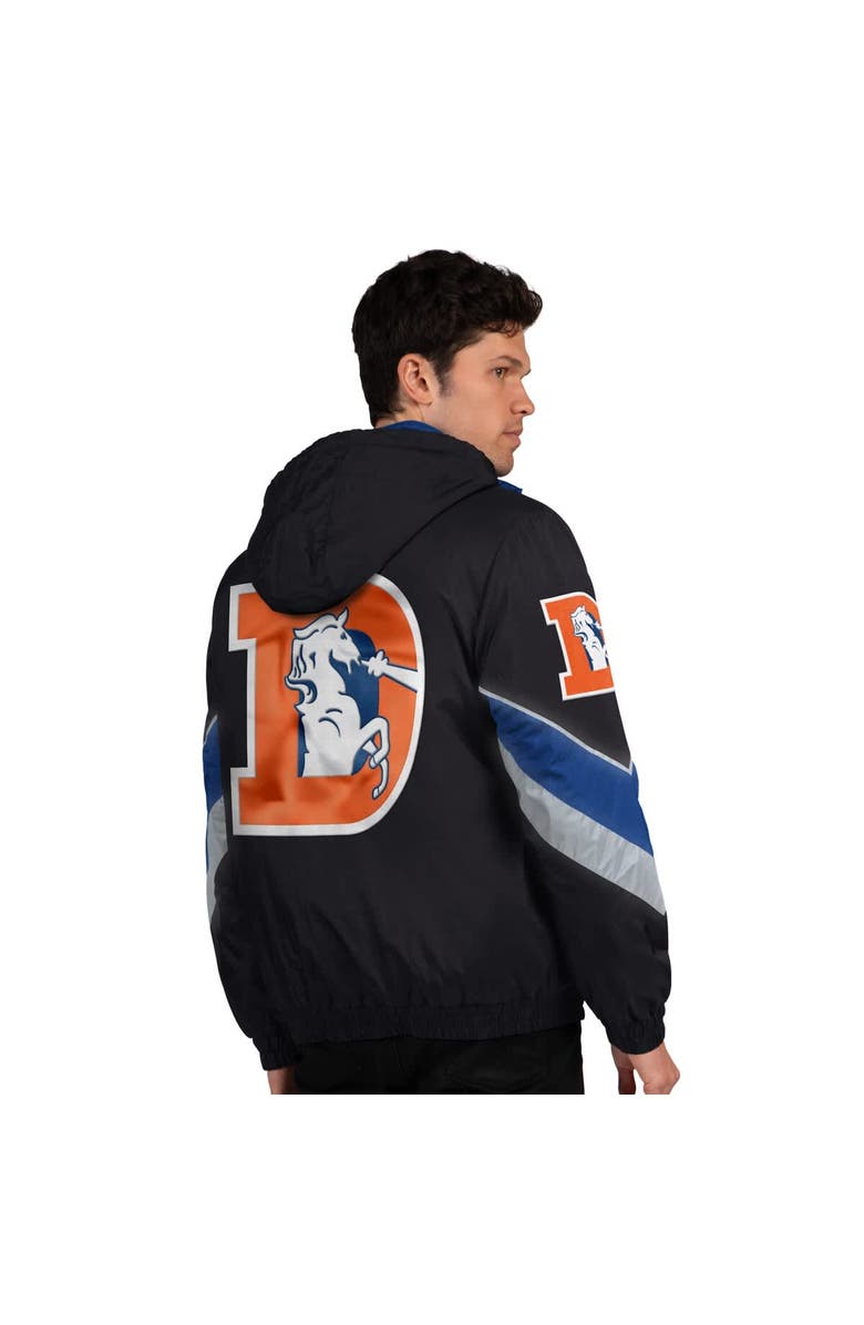 STARTER Men's Starter Black Denver Broncos Thursday Night Gridiron Vintage Logo Full-Zip Hoodie, Alternate, color,