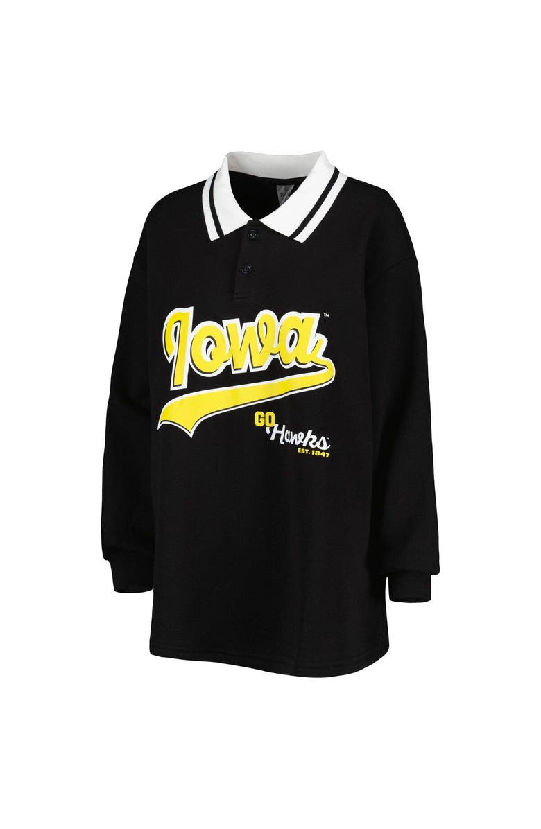 GAMEDAY COUTURE Women's Gameday Couture Black Iowa Hawkeyes Happy Hour Long Sleeve Polo, Alternate, color, 
