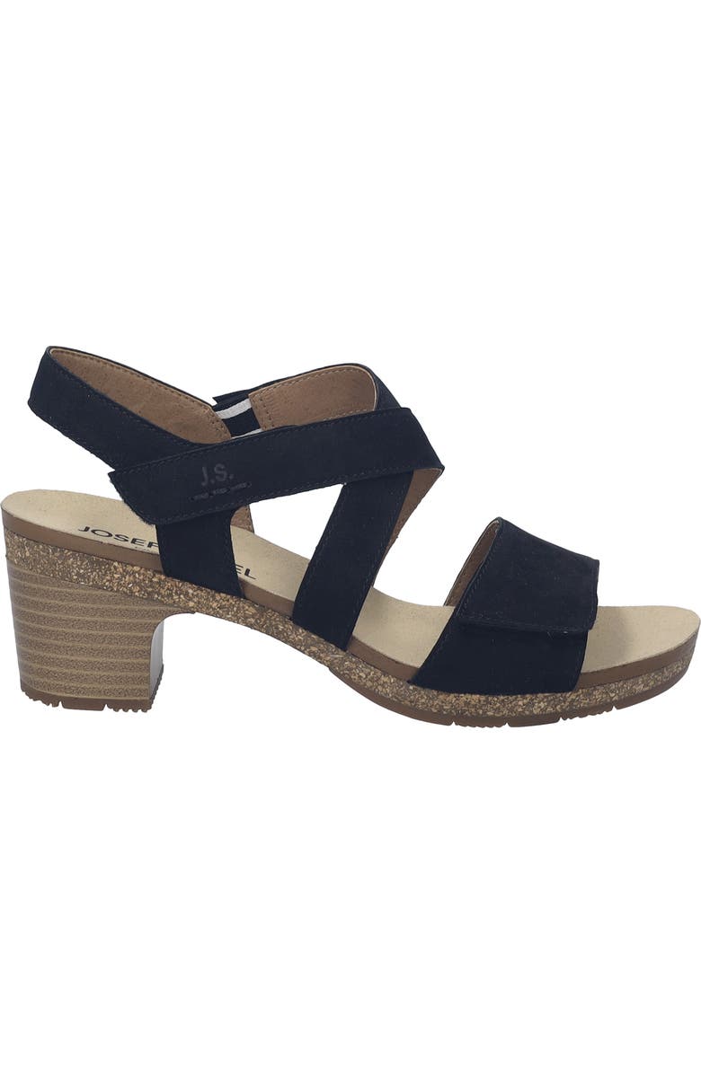 Josef Seibel Grace Ankle Strap Block Heel Sandal, Alternate, color, Black