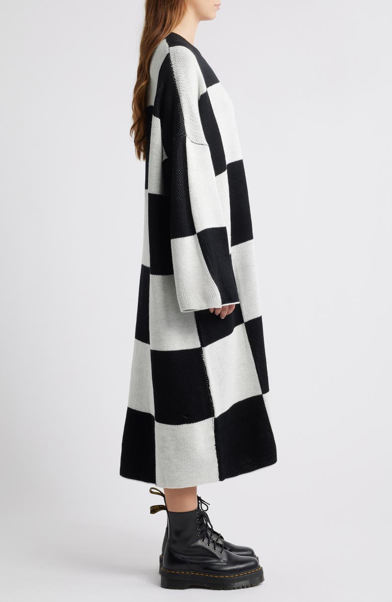 Dressed in Lala Literally Limitless Long Sleeve Oversize Sweater Dress, Alternate, color, Black/ White