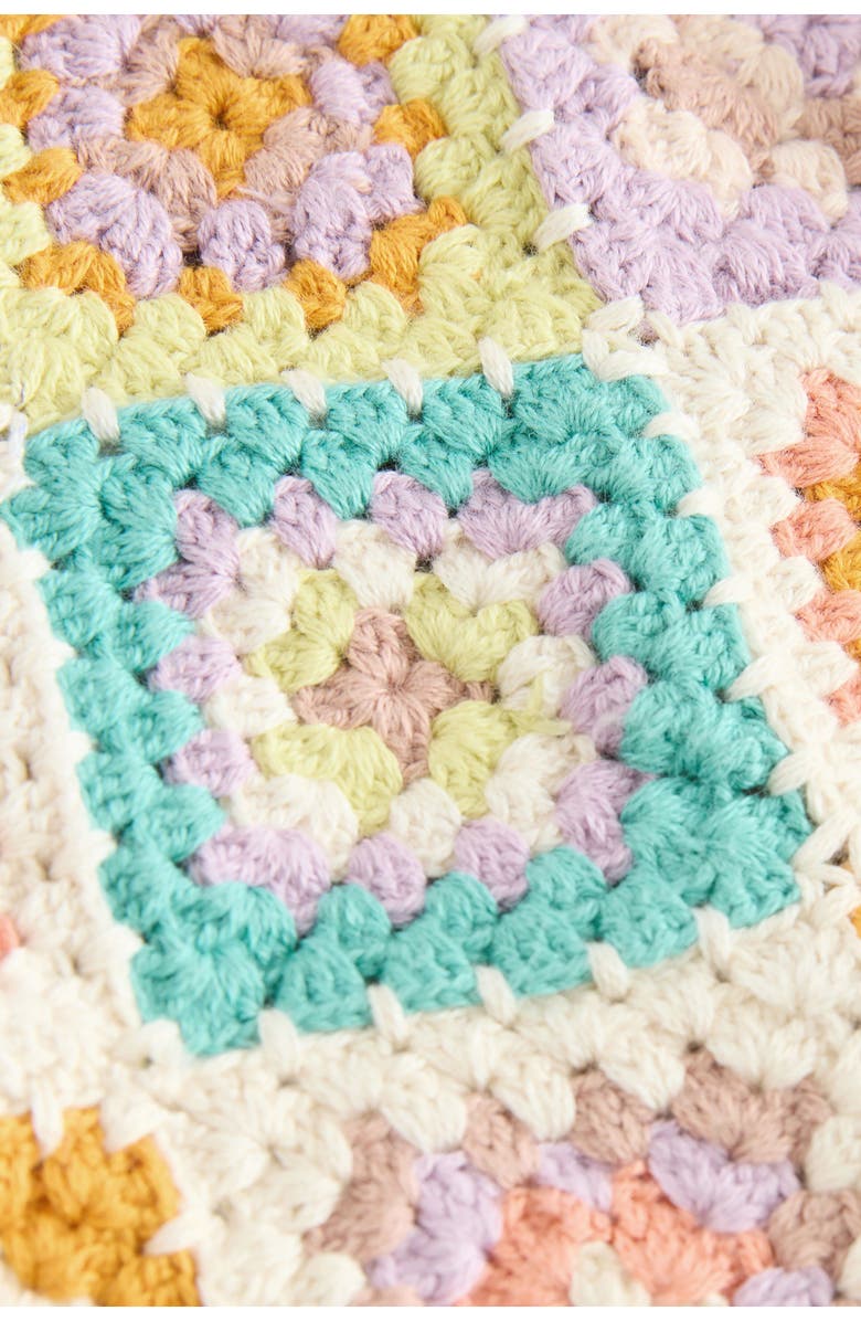 NEXT Kids' Granny Square Cotton Sweater Vest, Alternate, color, Ivory/ Yellow