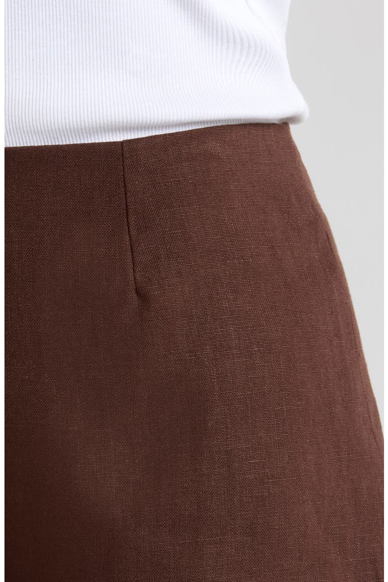 Lila Linen Shorts, Alternate, color, BISTRE