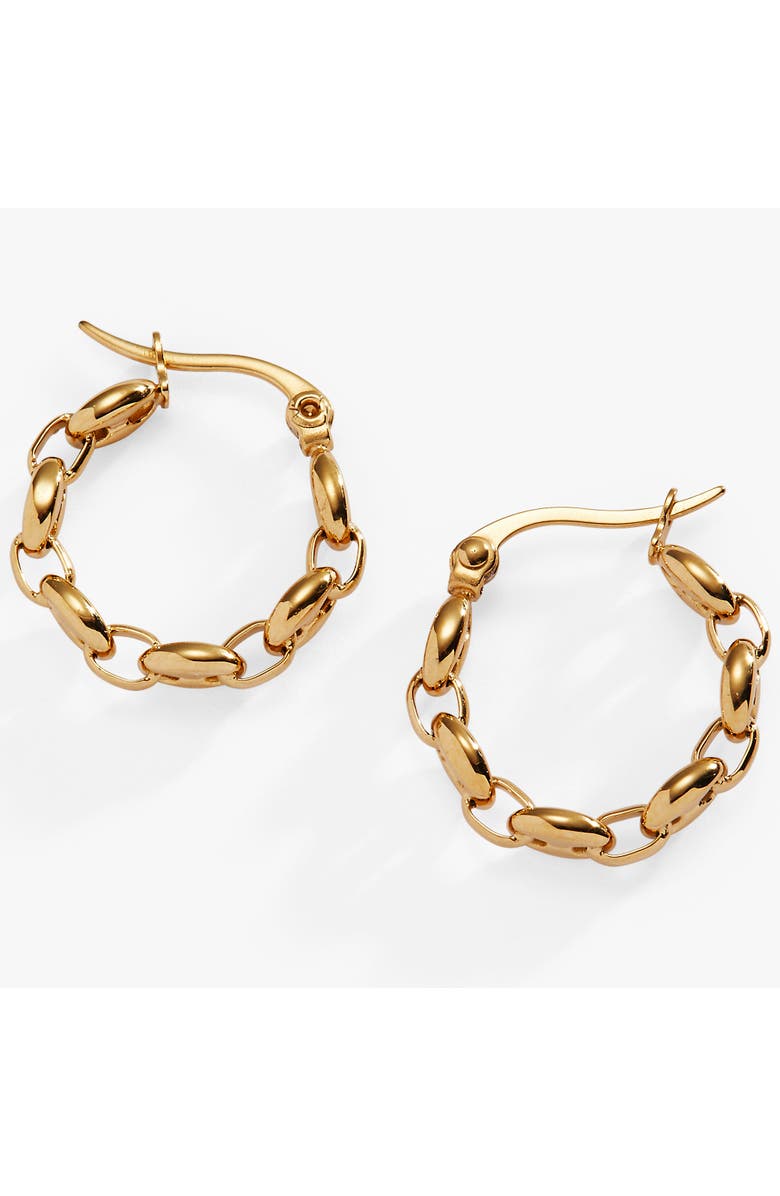 Alex and Ani Frozen Mariner Chain Hoop Earrings, Main, color, 