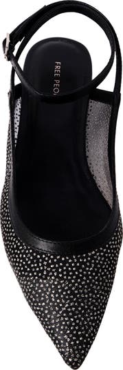 Jules Glitter Mesh Pointed Toe Ankle Strap Flat
