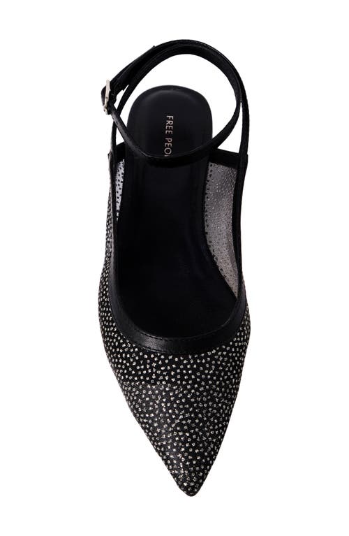 Free People Jules Glitter Mesh Pointed Toe Ankle Strap Flat In Black