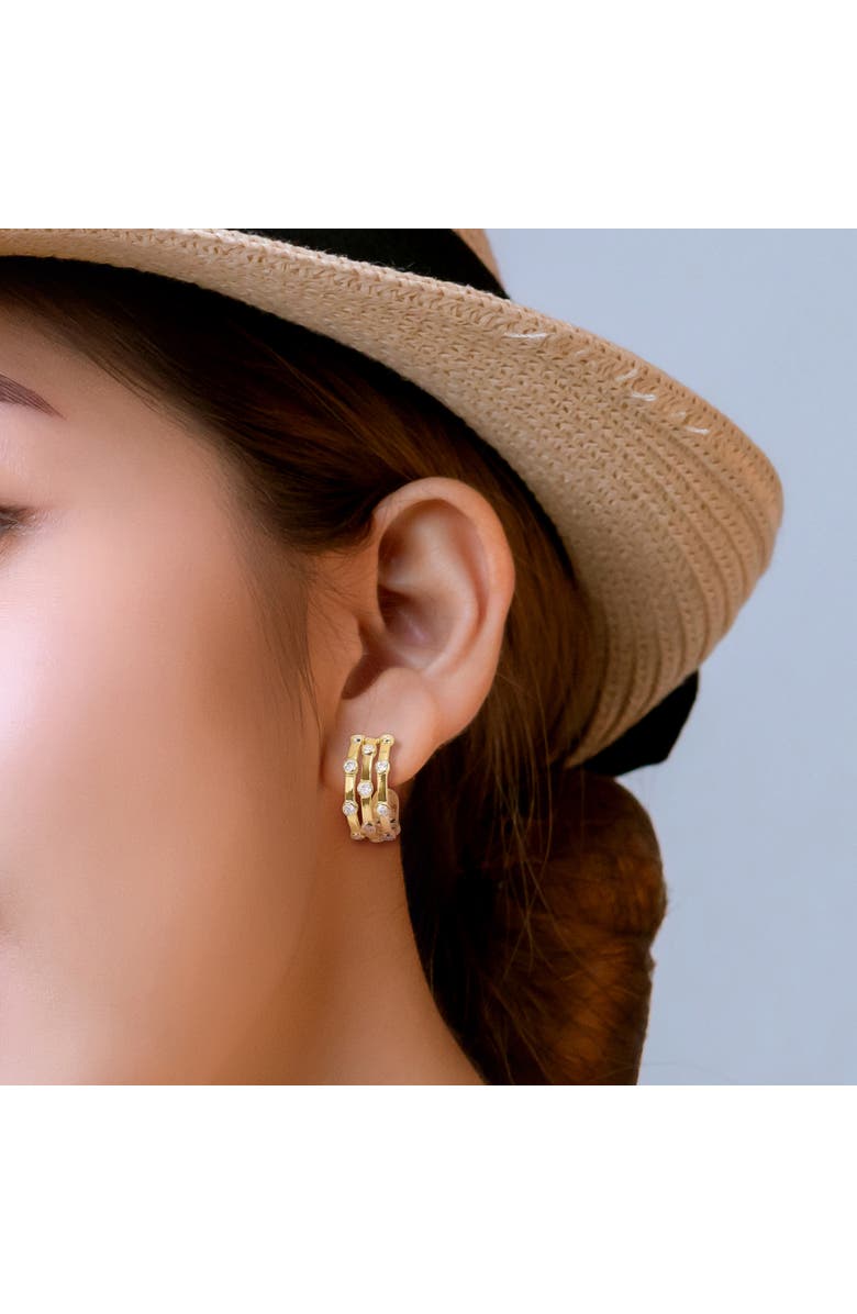 Julianna B. Diamond Triple Row Open Hoop Earrings 10k, Alternate, color, 