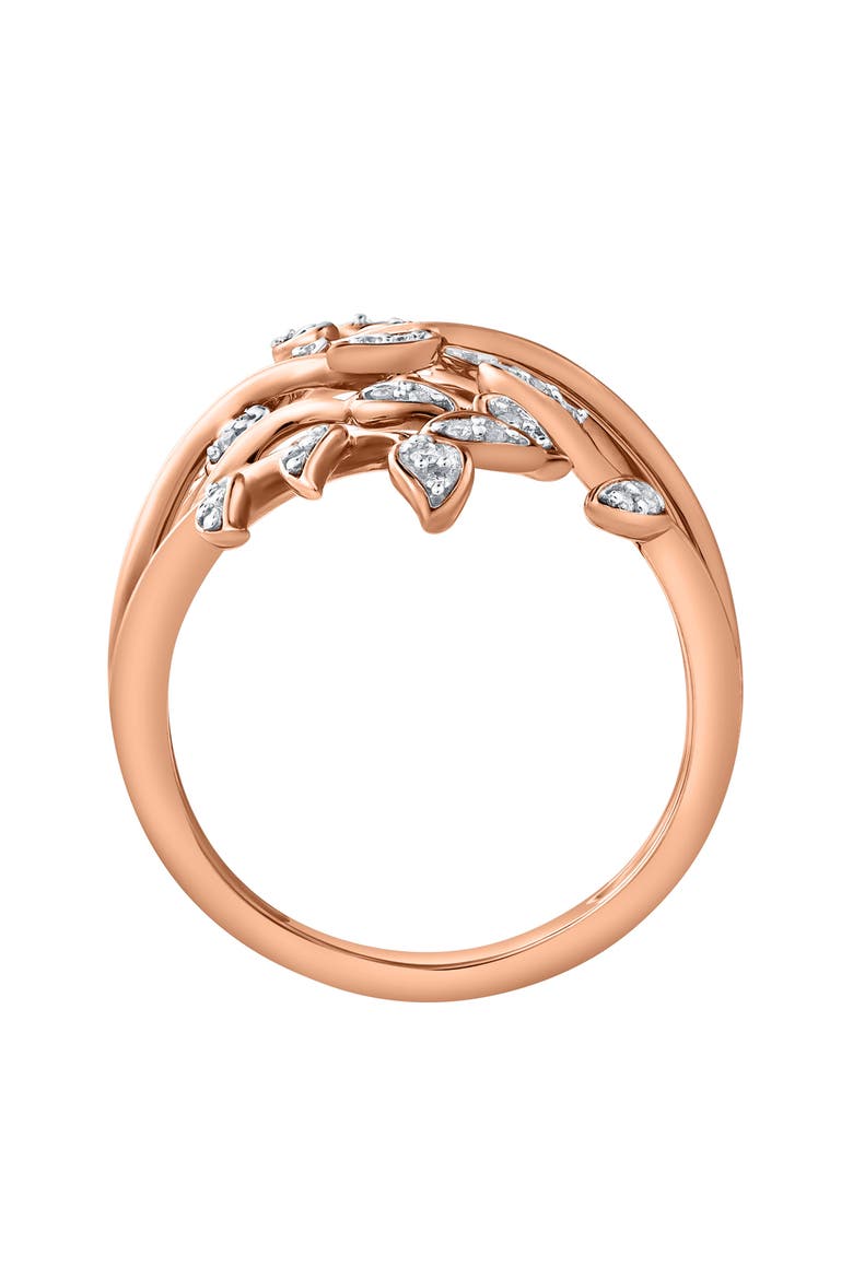 Aurora Leaf 0.15 Ct 14K Gold Diamond Ring, Alternate, color, 14K Rose Gold
