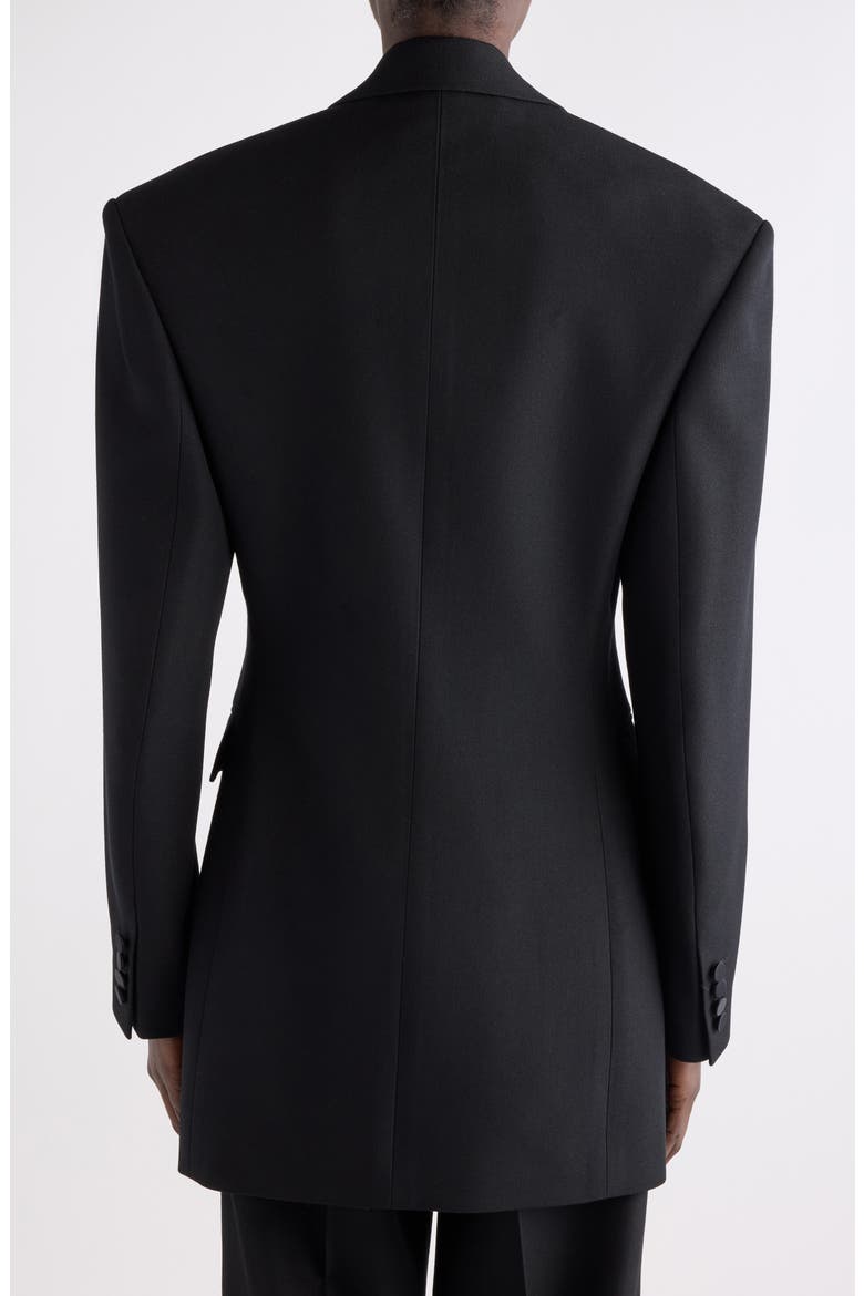 One Button Wool Tuxedo Blazer, Alternate, color, NOIR
