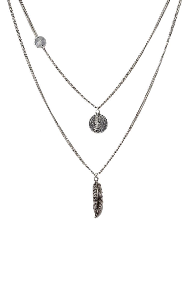 Ettika Men's Double Layered Charm Necklace, Main, color, SILVER