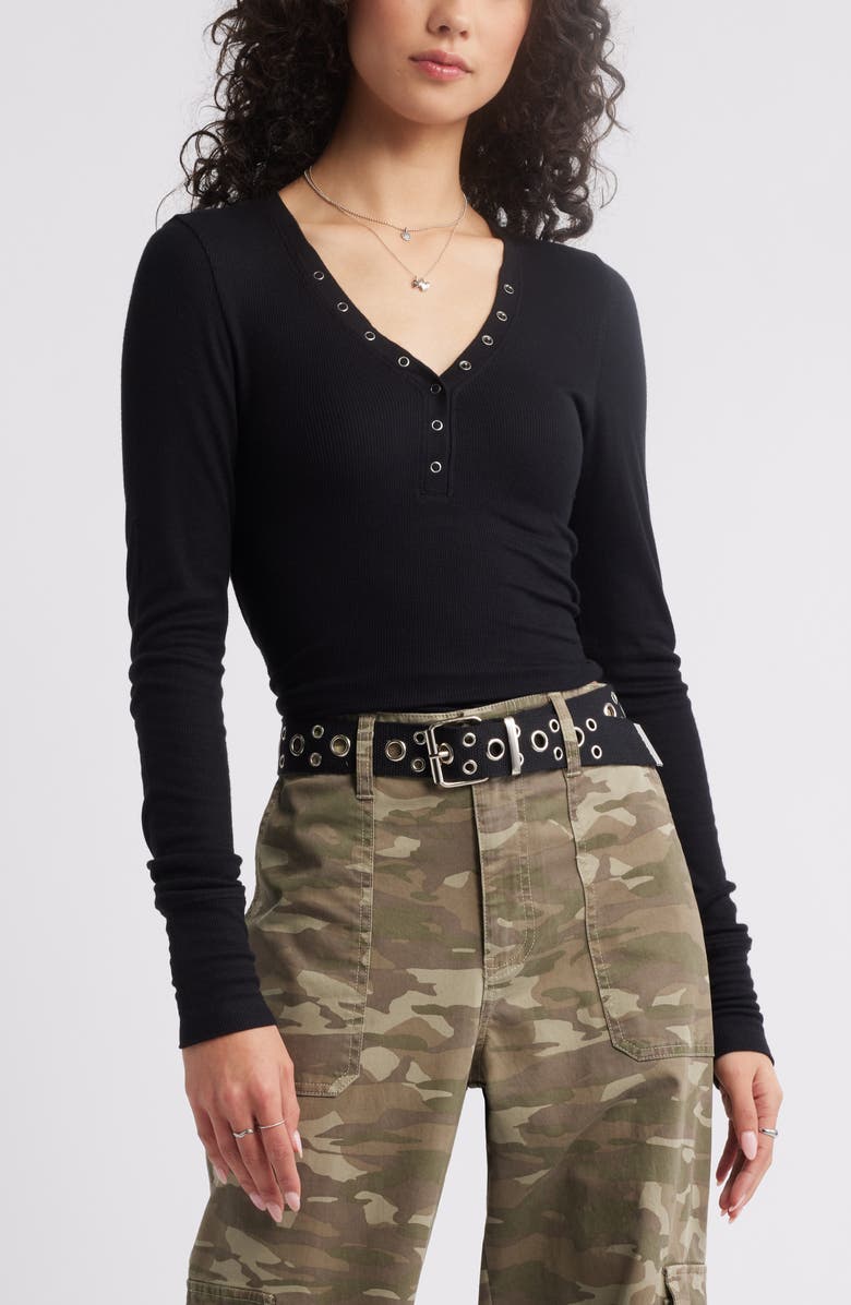 BP. Rib Henley, Main, color, Black