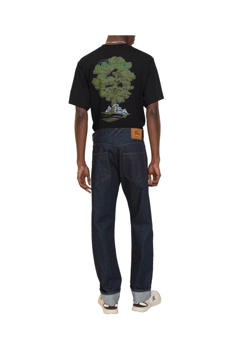 Straight Turn-up Jeans, Alternate, color, Dark indigo