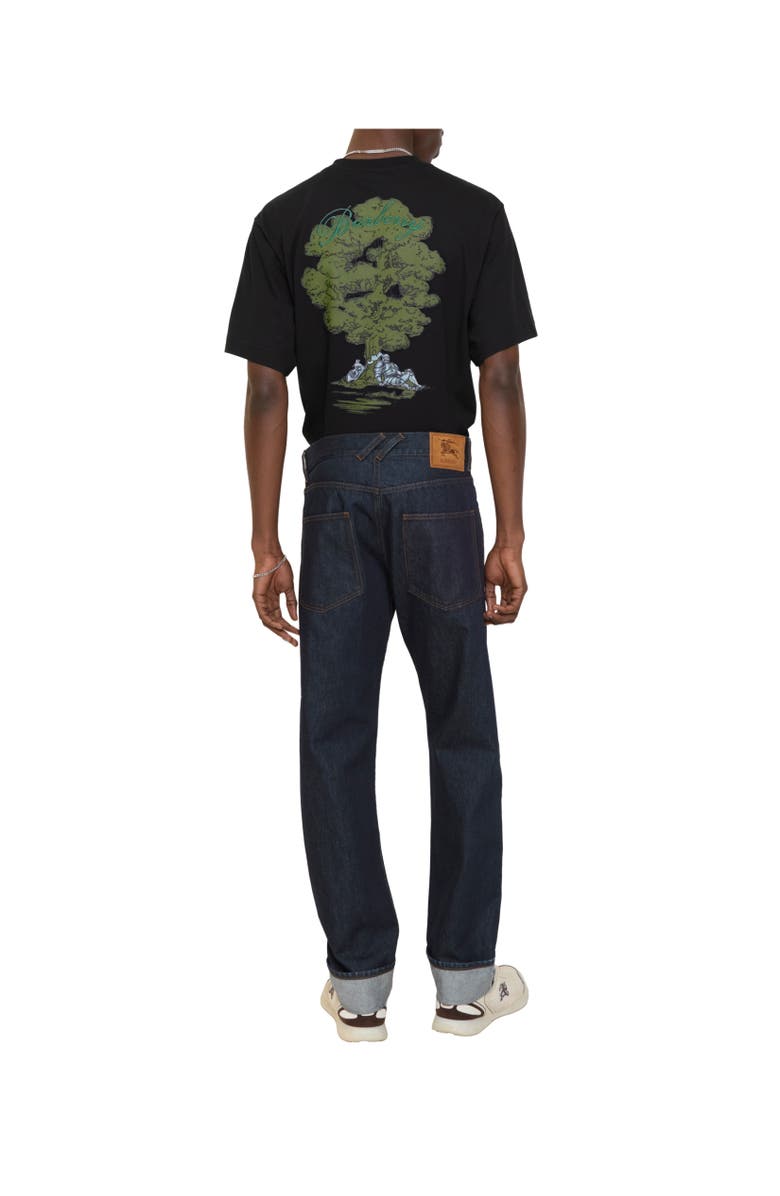 Burberry Straight Turn-up Jeans, Alternate, color, Dark Indigo