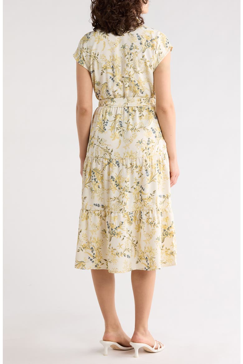 Tiered Midi Dress, Alternate, color, CREAM FLORAL