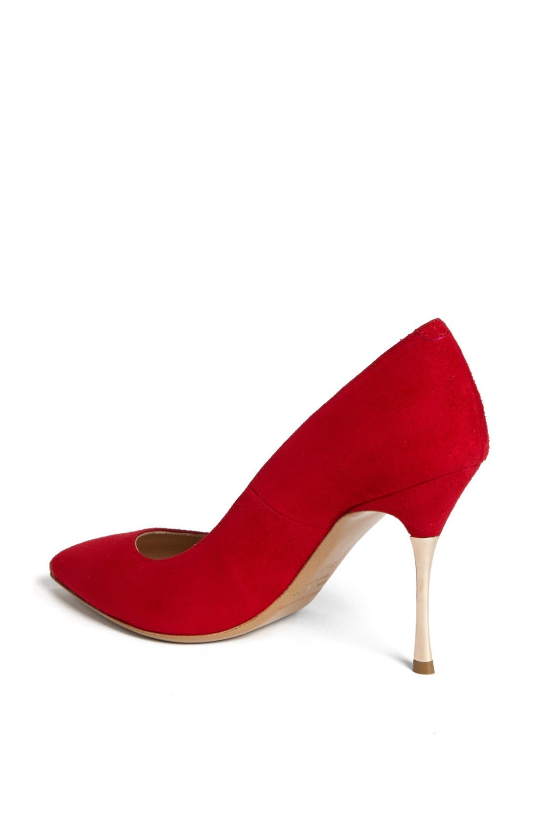 Suede Mirror Heel Pump, Alternate, color, BEET RED
