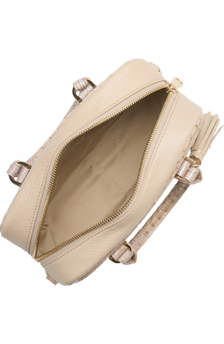 Brahmin Mara Croc Embossed Leather Top Handle Bag, Alternate, color, Pearl Admire