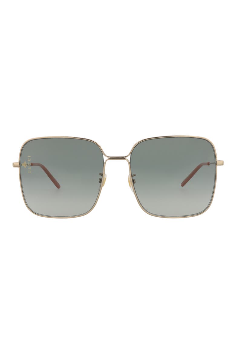 60mm Square Sunglasses, Main, color, GOLD GOLD GREY