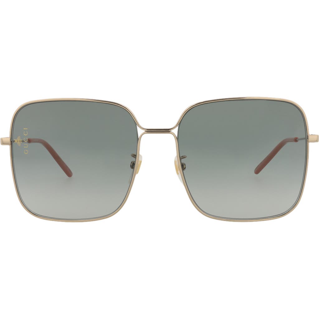 Gucci 60mm Square Sunglasses In Green