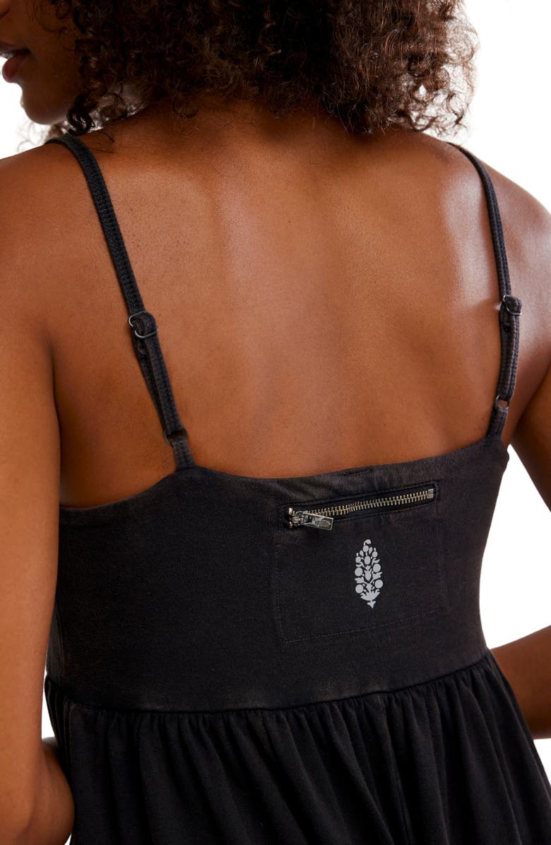 Free People FP Movement Hot Shot Strappy Stretch Cotton Jumpsuit, Alternate, color, Black