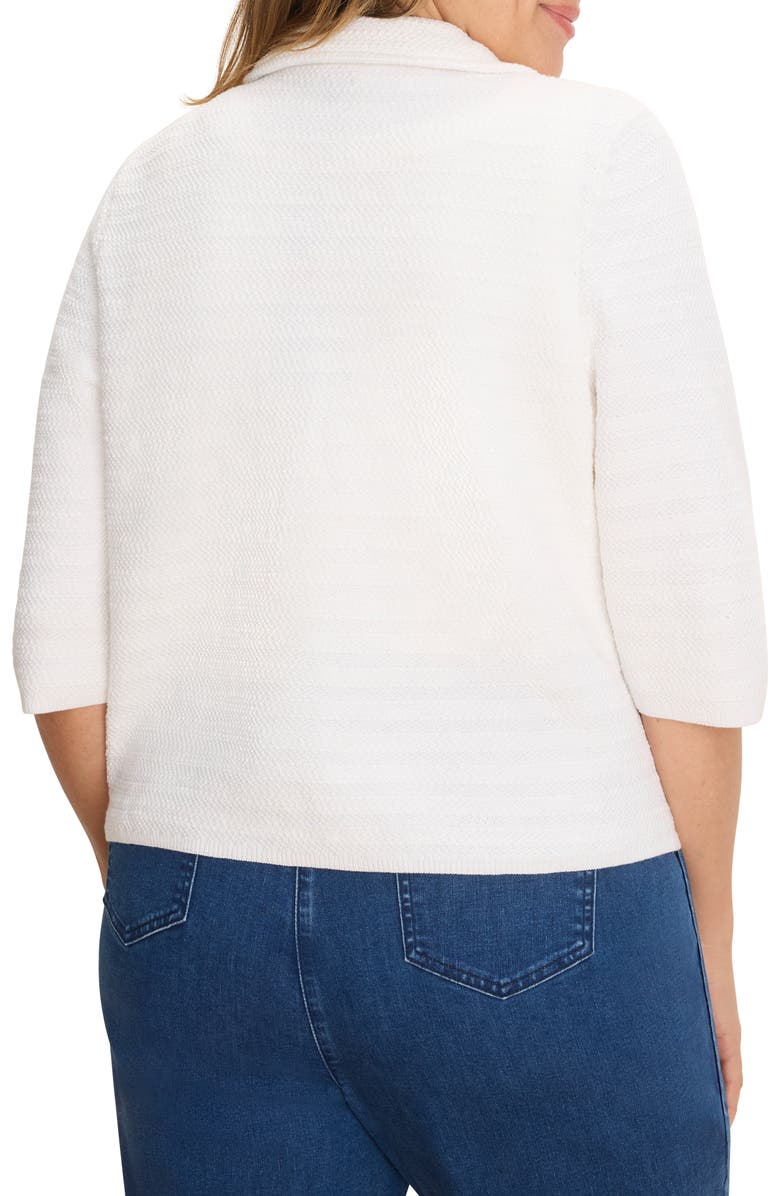 NIC+ZOE Elbow Sleeve Textured Knit Jacket, Alternate, color, Paper White