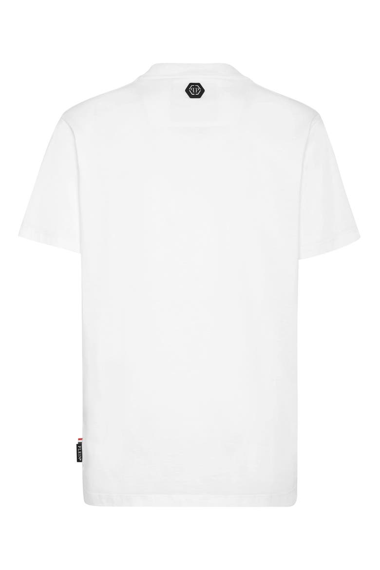Jersey T-Shirt Round Neck Ss Skull And Plein Unisex, Alternate, color, white+fuchsia