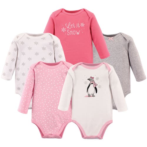 Hudson Baby Soft Cotton Long-sleeve Bodysuits In Multi