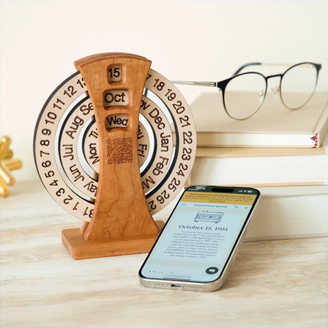 History Everyday Interactive QR Wood Calendar