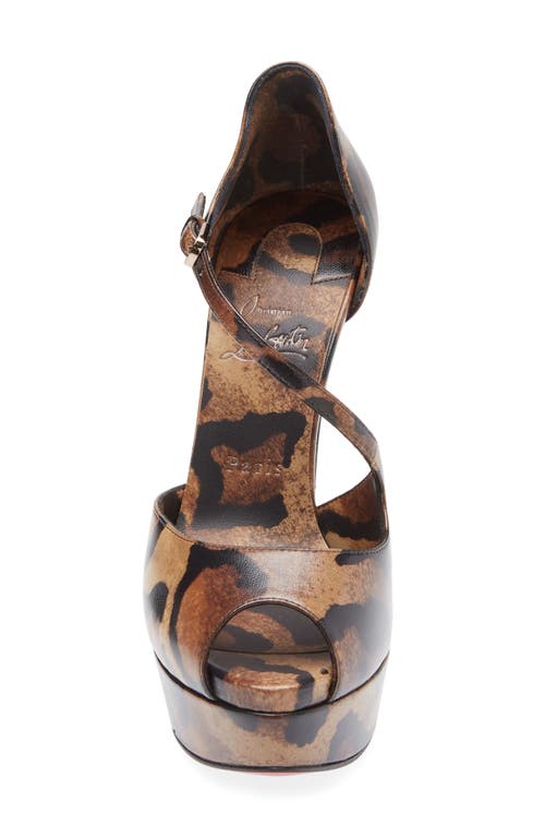 Christian Louboutin Miss Zigourata Alta Platform Peep Toe Sandal In Brown