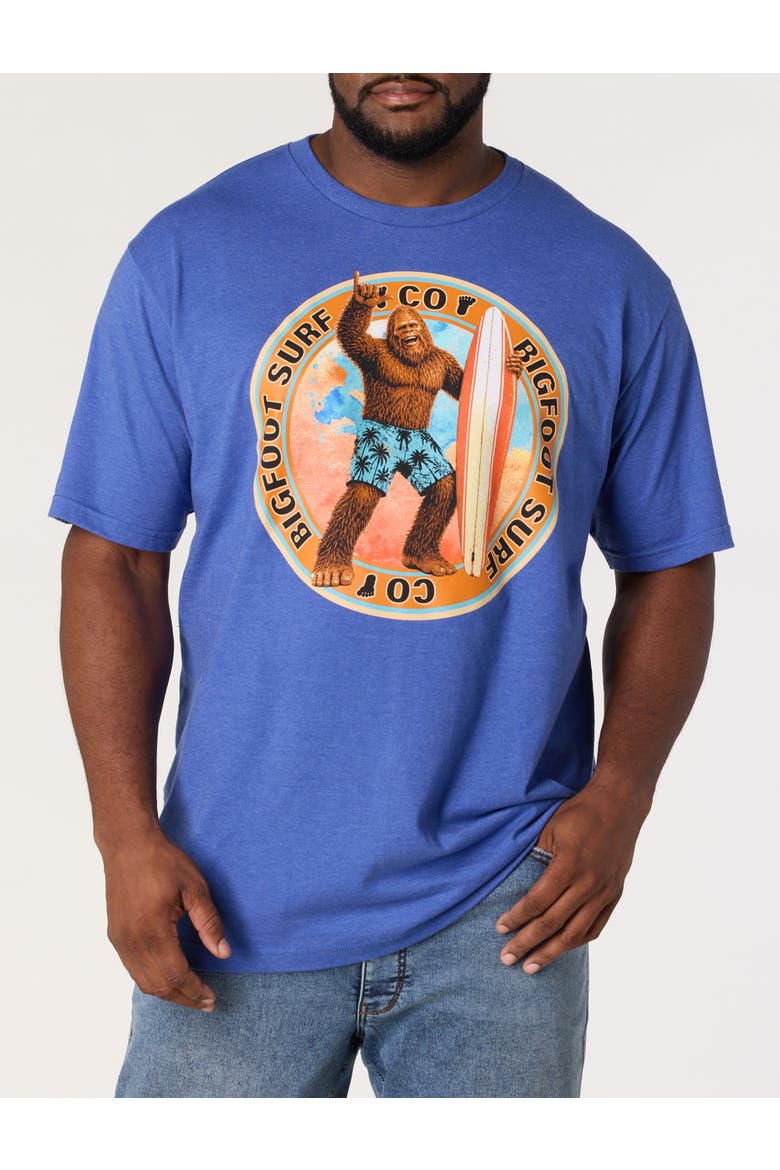 Big & Tall Bigfoot Summer Graphic Tee, Main, color, NAVY HEATHER