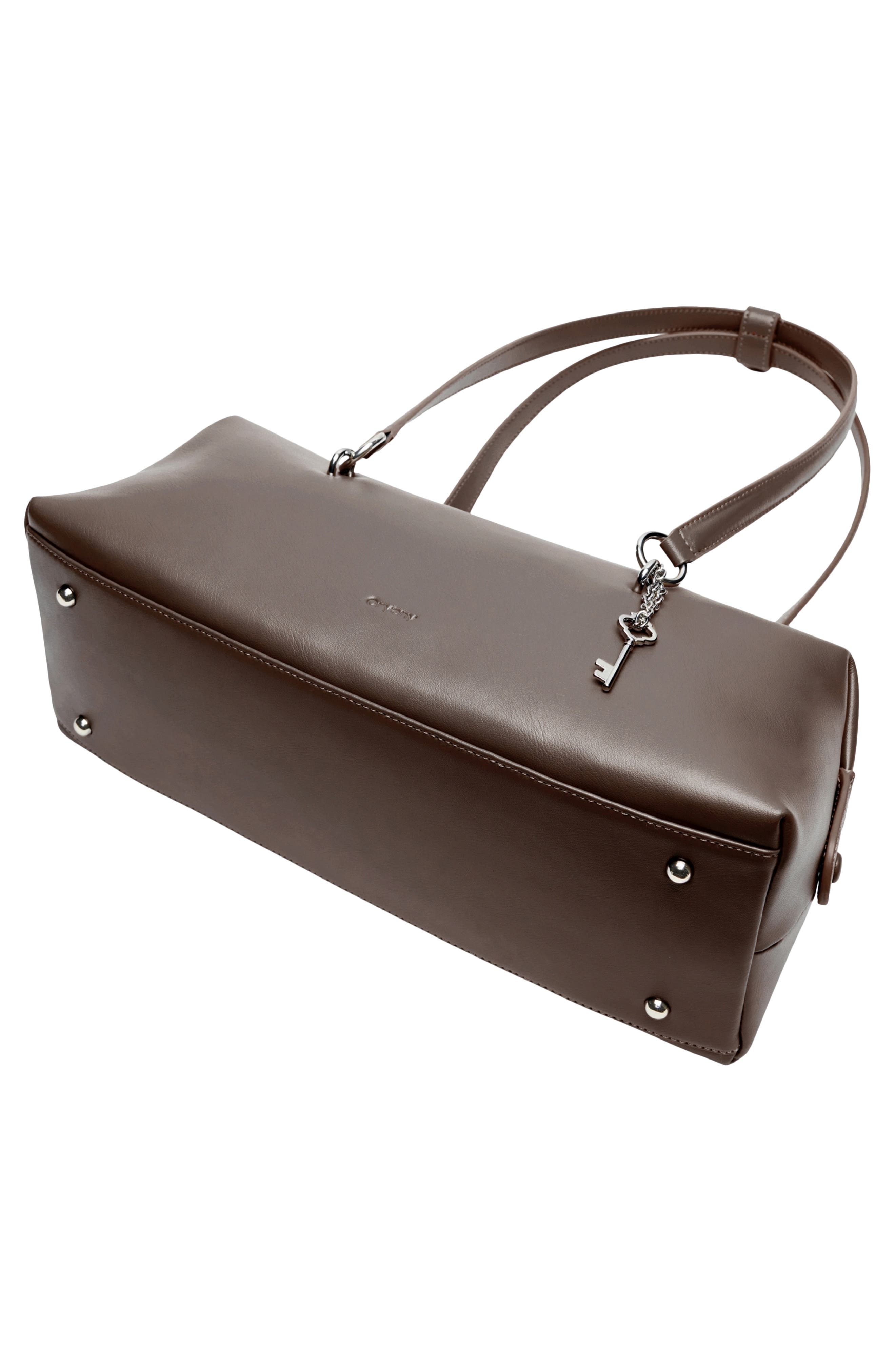 Martin Leather Shoulder Bag, Alternate, color, DARK CHOCO