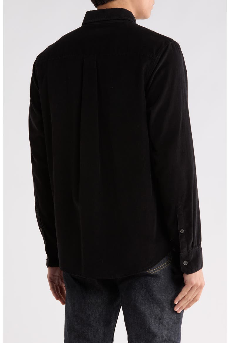 Corduroy Button-Down Shirt, Alternate, color, BLACK