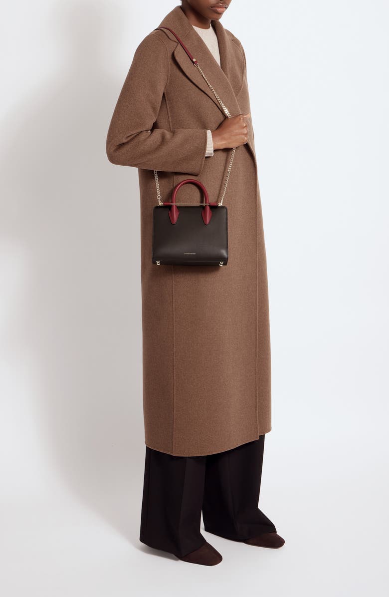 Strathberry Mini Colorblock Leather Tote, Alternate, color, Espresso/ Oxblood/ Black