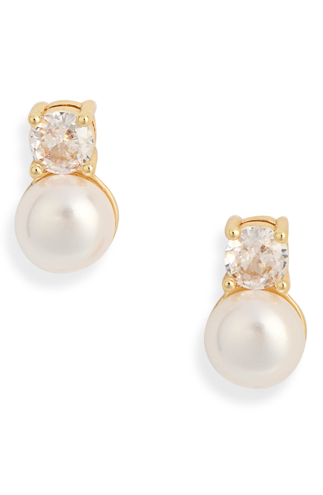 NORDSTROM RACK Cubic Zirconia & Faux Pearl Stud Earrings