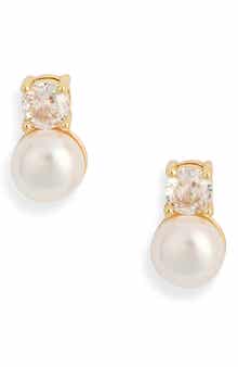 NORDSTROM RACK Cubic Zirconia & Faux Pearl Stud Earrings