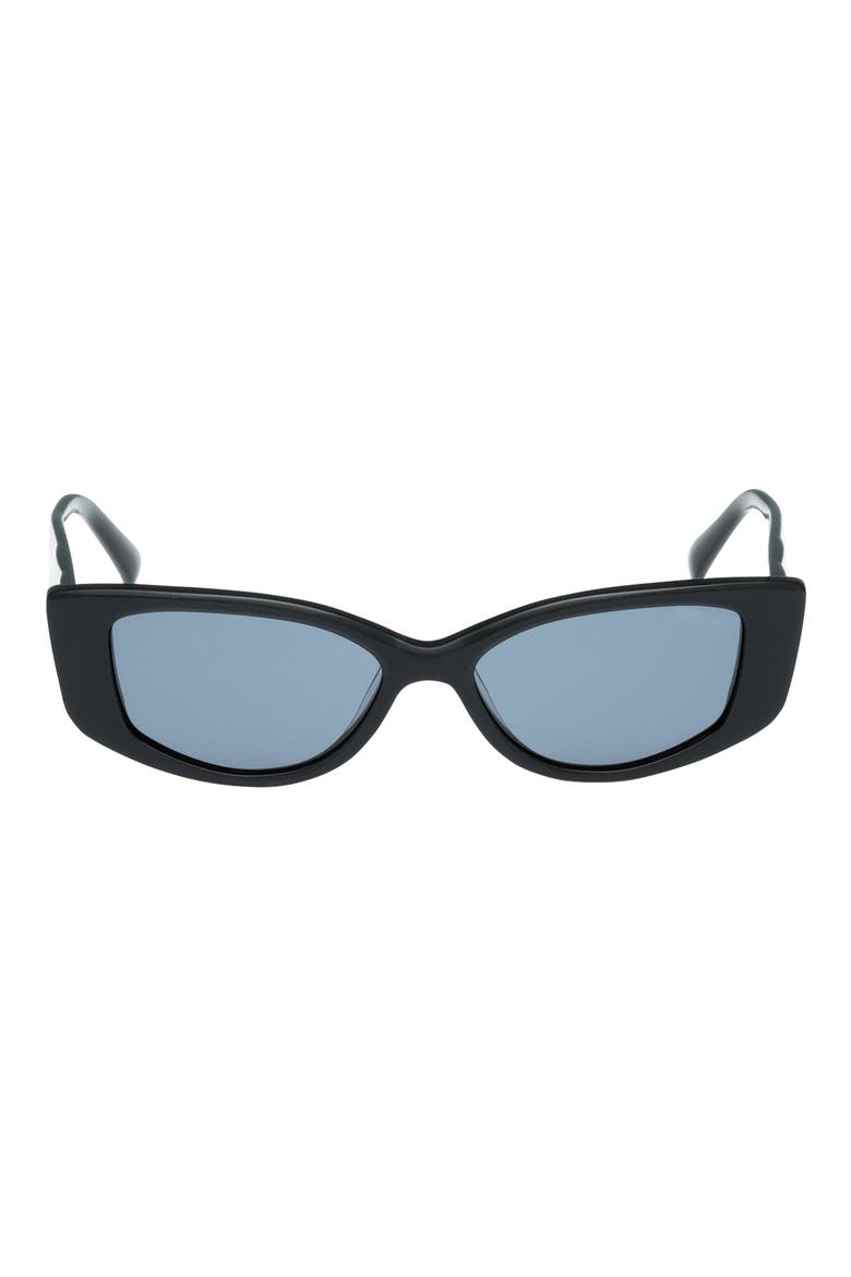 54mm Cat Eye Sunglasses, Main, color, SHINY BLACK / SMOKE