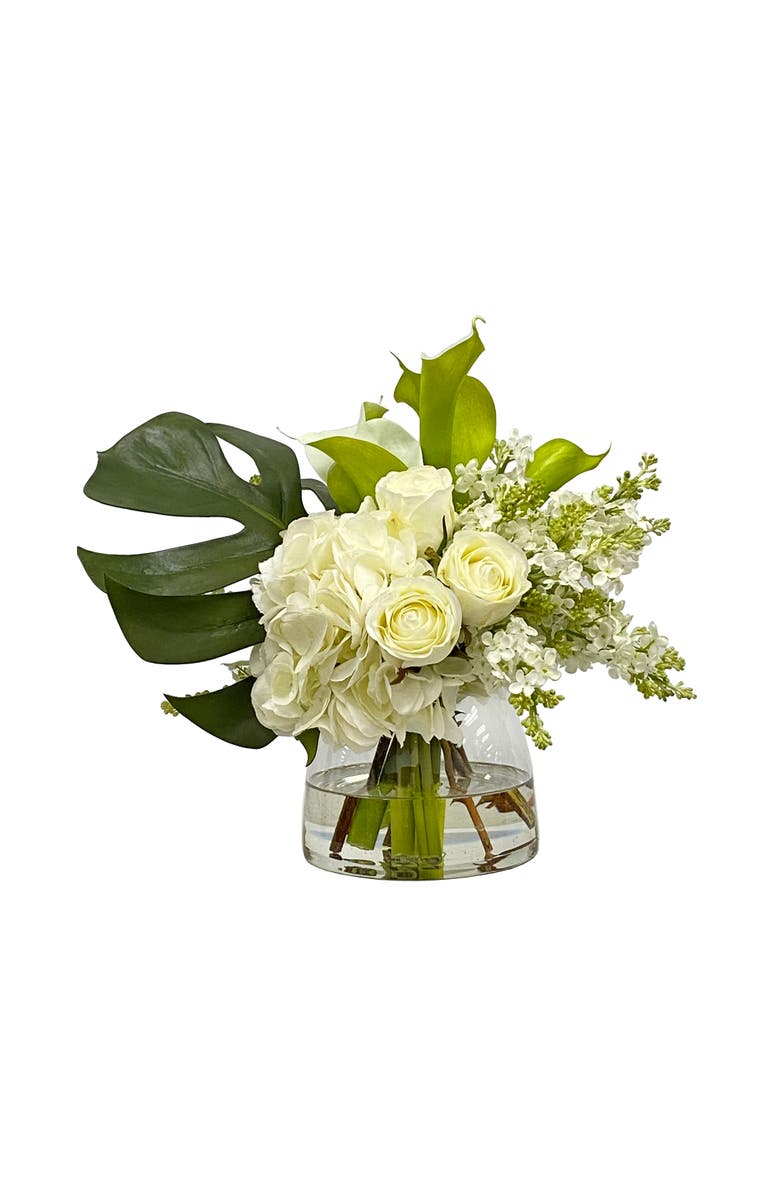 Winward Home Hydrangea Split Philo In Vase, Main, color, White/Green