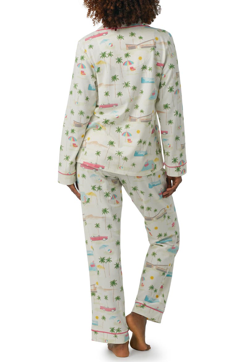Print Stretch Organic Cotton Jersey Pajamas, Alternate, color, WELCOME TO PALM SPRINGS