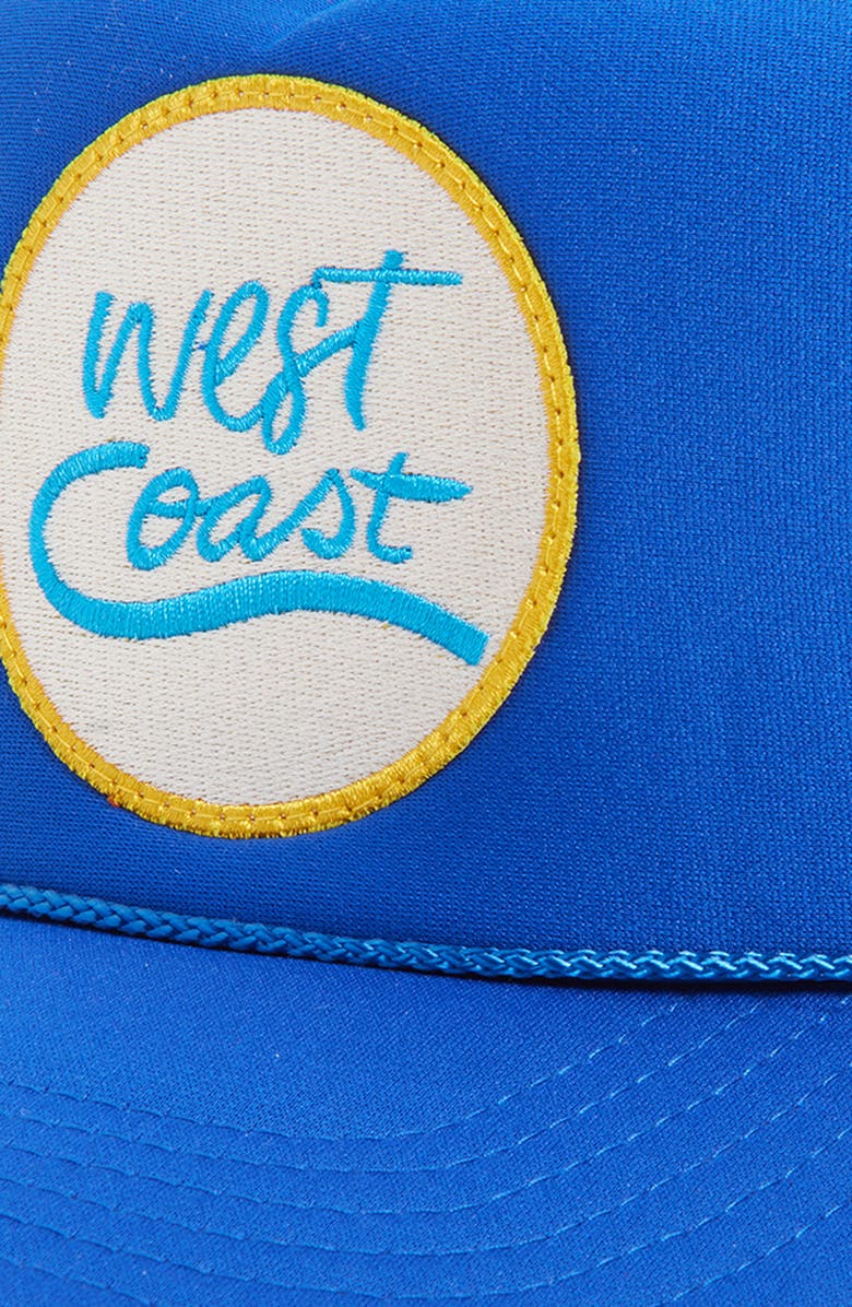Friday Feelin’ West Coast Trucker Hat, Alternate, color, Blue