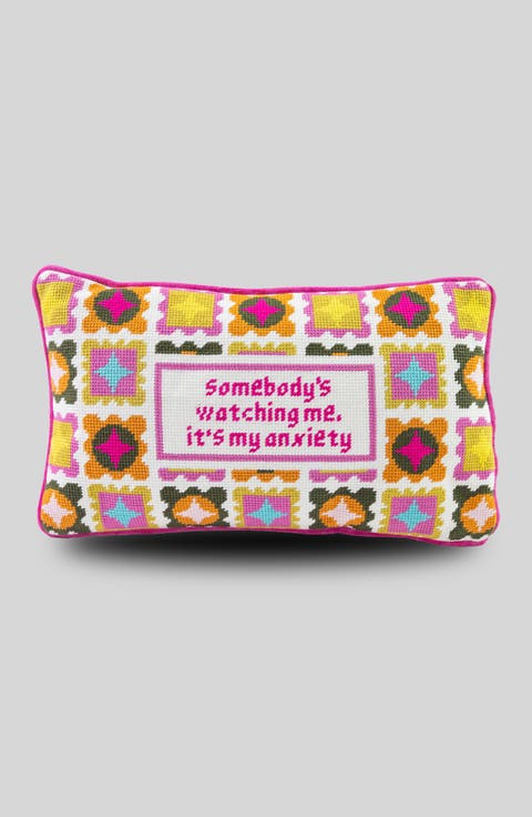 Watching Me Needlepoint Pillow