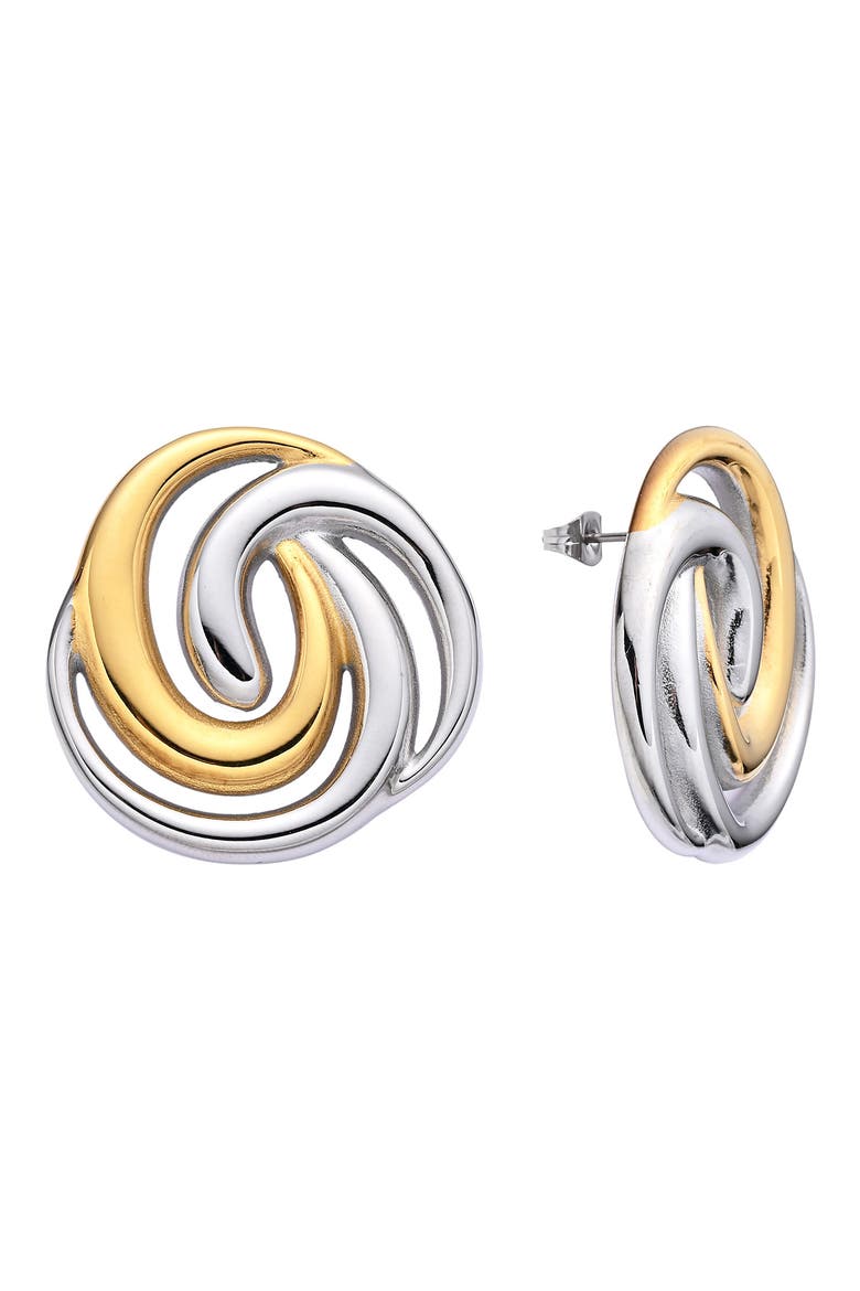 Nova Two-Tone Stud Earrings, Main, color, GOLD/ SILVER