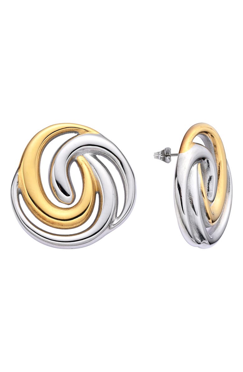 EYE CANDY LOS ANGELES Nova Two-Tone Stud Earrings, Main, color, 