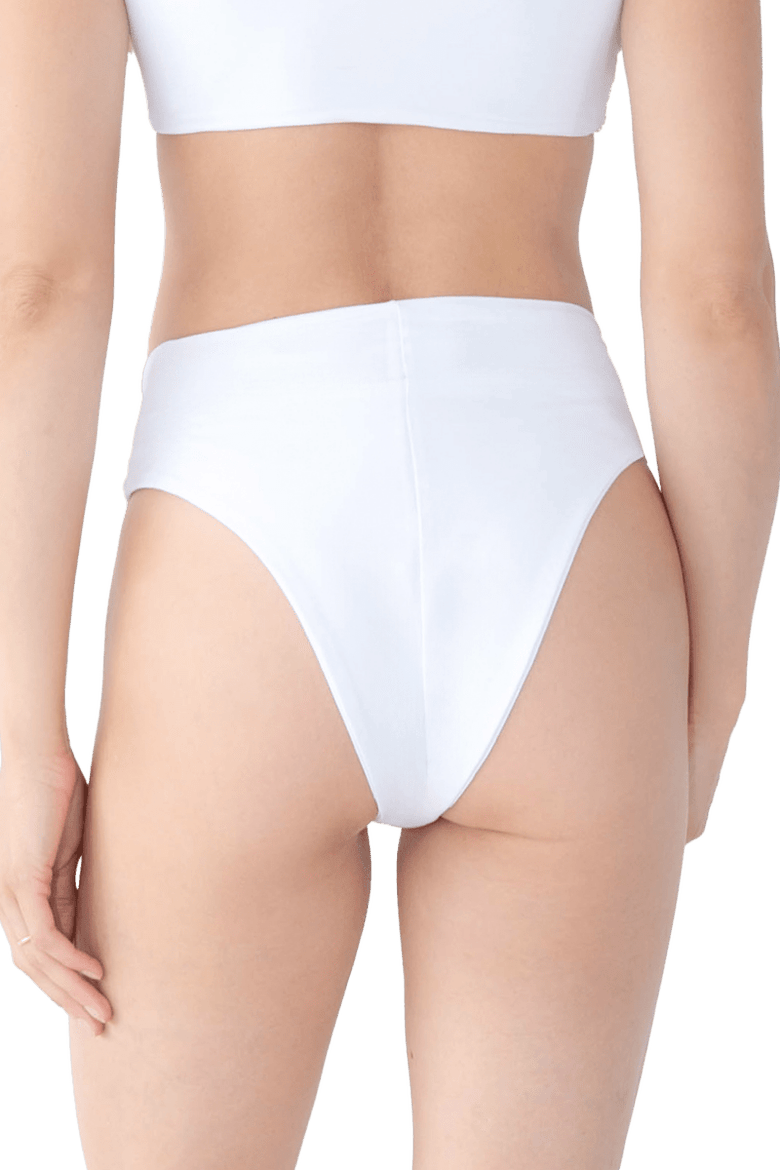 Eternal Hand Beaded High Waisted Bikini Bottom, Alternate, color, White