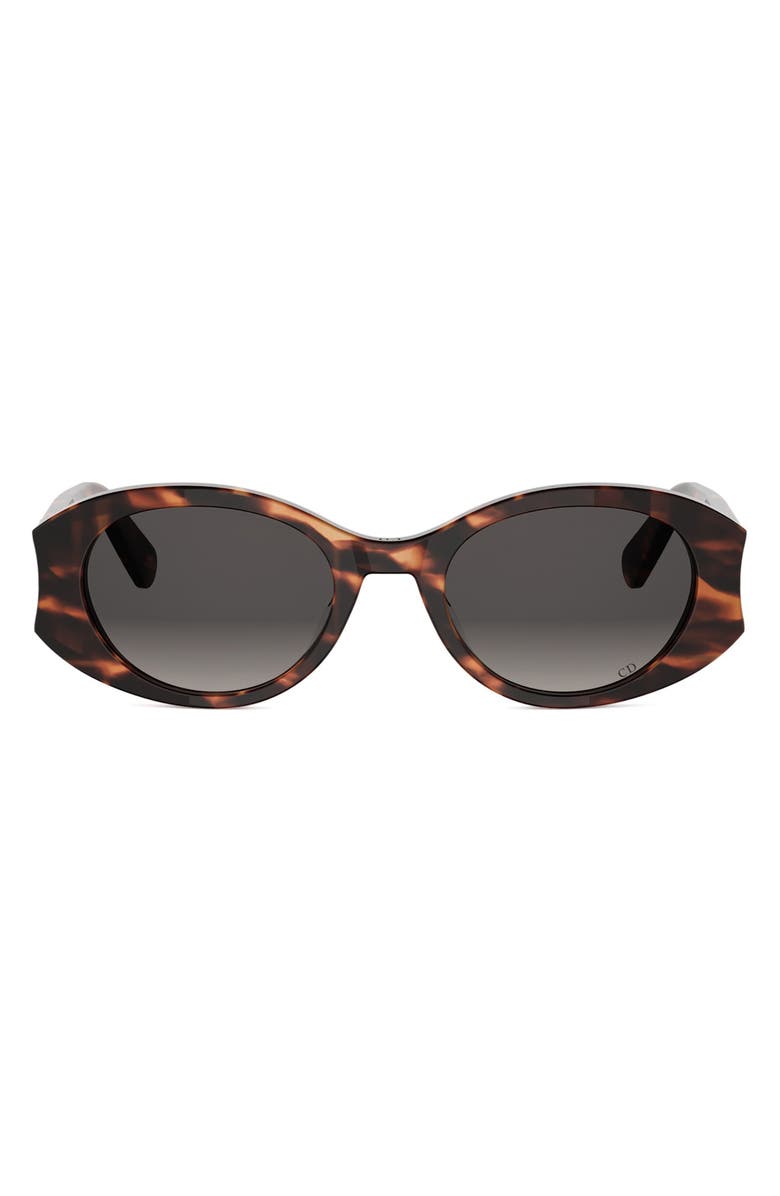 DIOR Glow B3I Gradient Oval Sunglasses, Main, color, Red Havana / Gradient Smoke