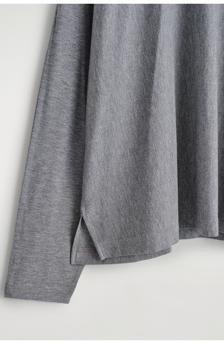 COS Fluid Jersey Long-Sleeved Top, Alternate, color, Gray
